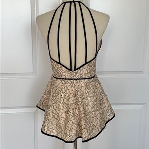 Lace Peplum Tank w/ Open Back